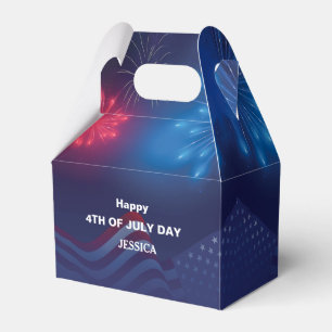 Feuerwerk Amerikanische Unabhängigkeitstag mit der Geschenkschachtel