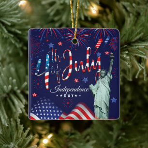 Feuerwerk Amerikanische Unabhängigkeitstag mit der Keramikornament