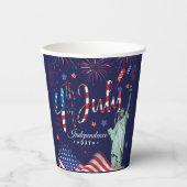 Feuerwerk Amerikanische Unabhängigkeitstag mit der Pappbecher (Vorderseite)