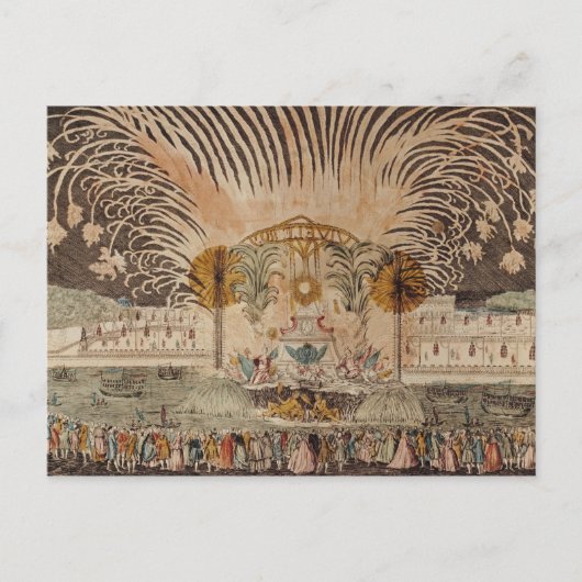 Feuerwerk-Anzeige am Platz Louis XV Postkarte (Vorderseite)