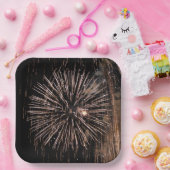 Feuerwerk-Anzeige auf schwarzem Himmel Pappteller (Party)