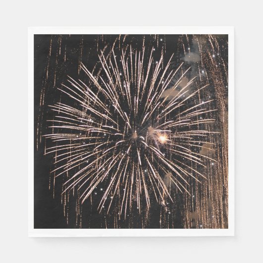 Feuerwerk-Anzeige auf schwarzem Himmel Serviette (Vorderseite)