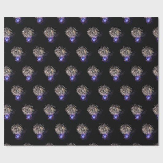 Feuerwerk-Anzeige in schwarzem Himmel Geschenkpapier (Flach)