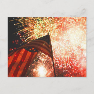 Feuerwerk auf dem vierten postkarte