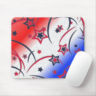 Feuerwerk auf Rot Weiß Blau Mousepad