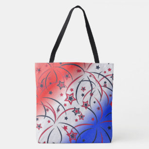 Feuerwerk auf Rot Weiß Blau Tasche