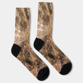 Feuerwerk aus funkelnd Gold Abstrakt Socken (Rechts)