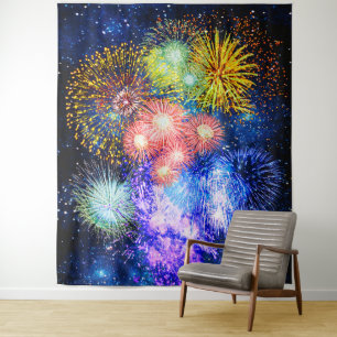 Feuerwerk-Ausbrüche Wandteppich