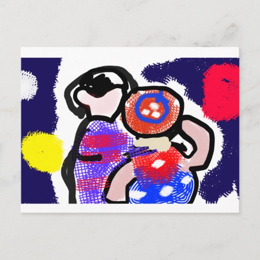 Feuerwerk beobachten postkarte (Vorderseite)