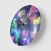 Feuerwerk-Blast Runde Wanduhr (Winkel)