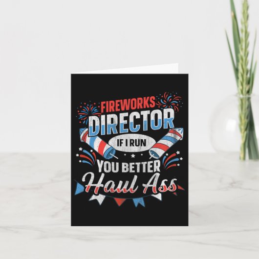 Feuerwerk Direktor Funny 4. Juli Karte (Vorderseite)