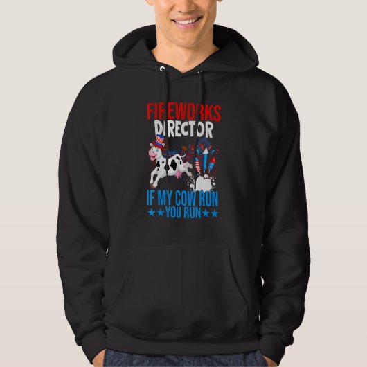 Feuerwerk Direktor Happy 4. Juli American Flag Hoodie (Vorderseite)