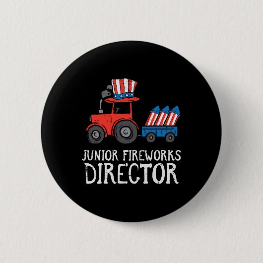 Feuerwerk Direktor Traktor 4. Juli Jungen Kinder Button (Vorderseite)