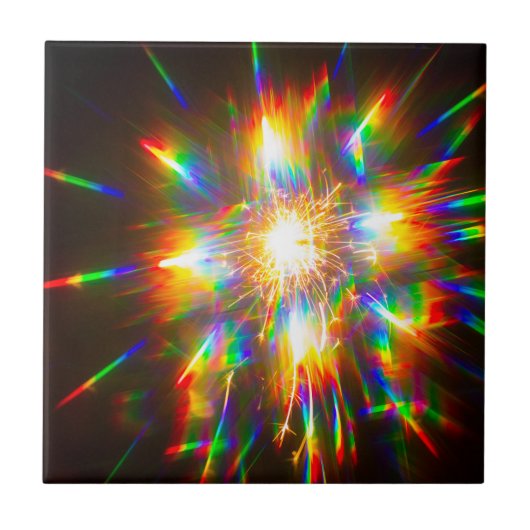 Feuerwerk durch 3D-Brille 1 Fliese (Vorderseite)