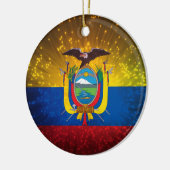 Feuerwerk; Ecuador-Flagge Keramikornament (Links)