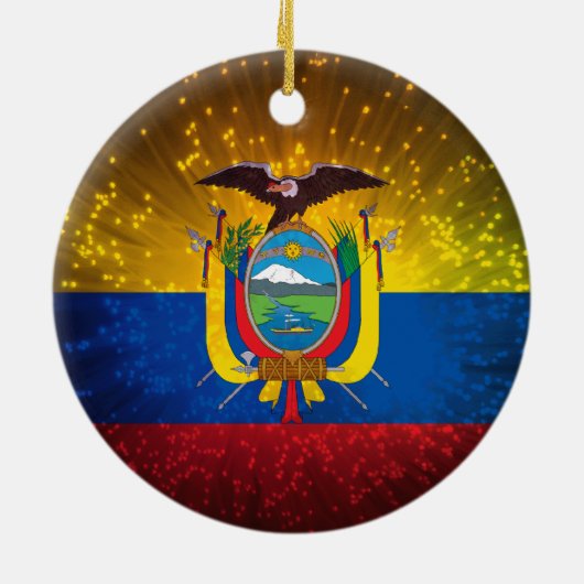 Feuerwerk; Ecuador-Flagge Keramikornament (Hinten)