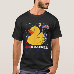 Feuerwerk Ente 4. Juli Patriotischer Tag Usa Flagg T-Shirt