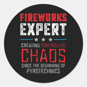 Feuerwerk Expert Shirt Männer Boys Witziger 4. Jul Runder Aufkleber