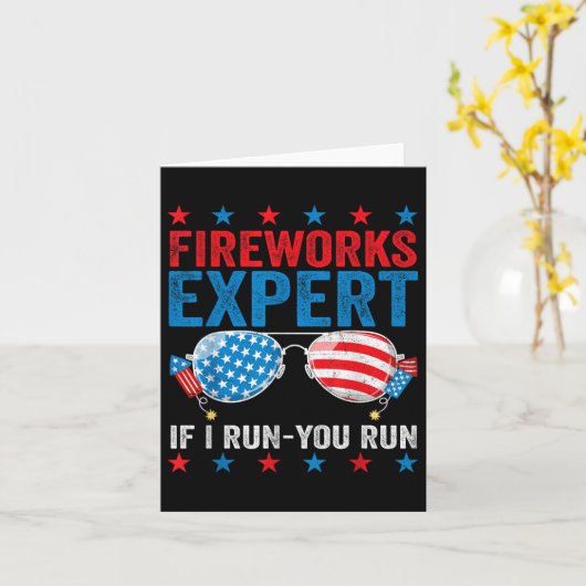 Feuerwerk-Experte - Ich führe Sie Lauf am 4. Juli Karte (Gelbe Blume)