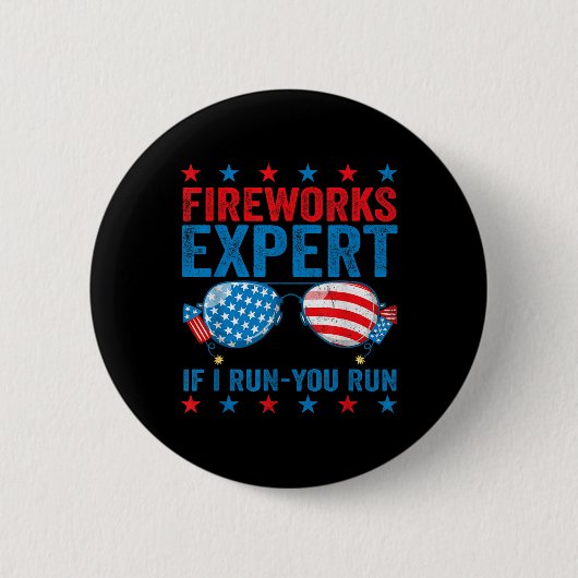 Feuerwerk Experte - Ich laufe, du läufst, lustiger Button (Vorderseite)