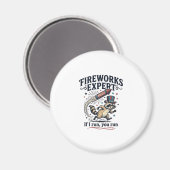 Feuerwerk Experte Waschbär Vintage 4. Juli Sch Magnet (Vorderseite/Rückseite)