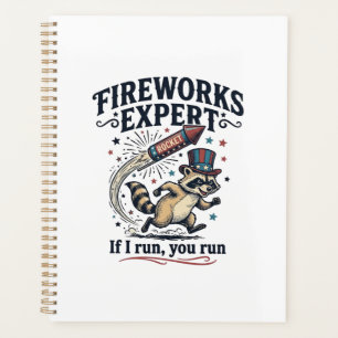 Feuerwerk Experte Waschbär Vintage 4. Juli Sch Planer