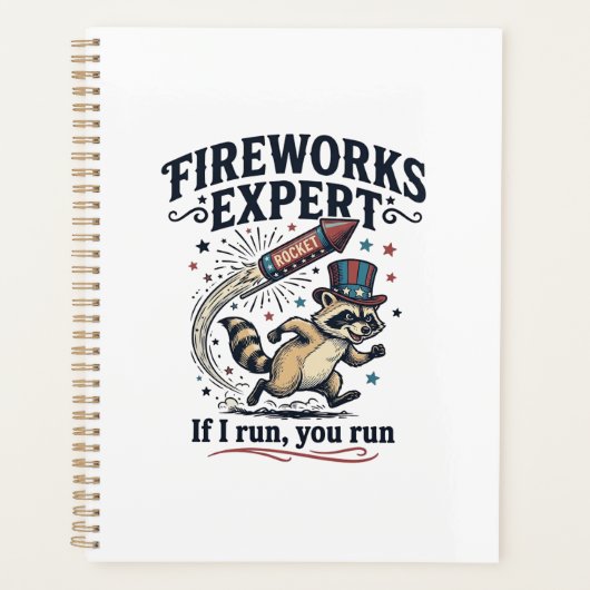 Feuerwerk Experte Waschbär Vintage 4. Juli Sch Planer (Vorderseite)