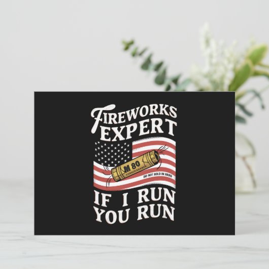 Feuerwerk-Experte, wenn ich Sie ausführen, 4. Juli Einladung (Stehend Vorderseite)