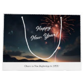 Feuerwerk Feier Dunkle Himmel glücklich Neues Jahr Große Geschenktüte (Rückseite)
