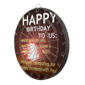 Feuerwerk Feier mit Dankeschön Nachricht Dartscheibe (Vorderseite rechts)