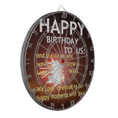 Feuerwerk Feier mit Dankeschön Nachricht Dartscheibe (Vorderseite Links)