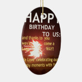 Feuerwerk Feier mit Dankeschön Nachricht Keramikornament (Rechts)