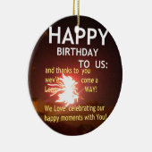 Feuerwerk Feier mit Dankeschön Nachricht Keramikornament (Rechts)