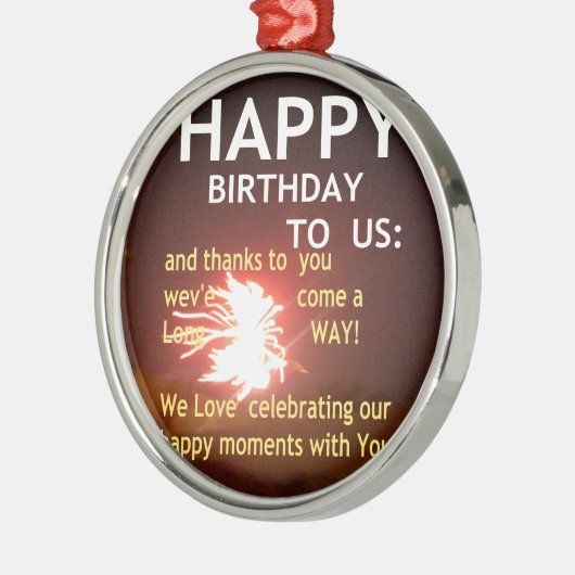 Feuerwerk Feier mit Dankeschön Nachricht Ornament Aus Metall (Links)