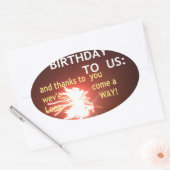 Feuerwerk Feier mit Dankeschön Nachricht Ovaler Aufkleber (Umschlag)