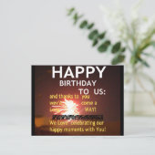 Feuerwerk Feier mit Dankeschön Nachricht Postkarte (Stehend Vorderseite)