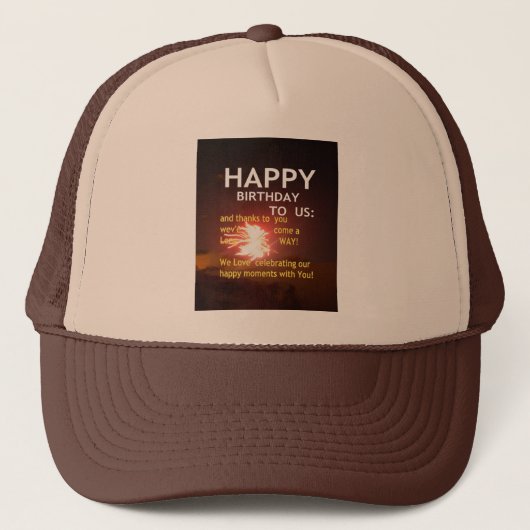 Feuerwerk Feier mit Dankeschön Nachricht Truckerkappe (Vorderseite)