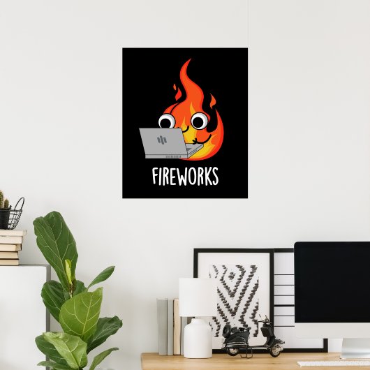 Feuerwerk Feuer Feuer Flamme Puppe Dunkel BG Poster (Heimbüro)