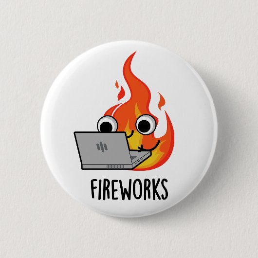 Feuerwerk Feuer Feuer Flammenpuppe Button (Vorderseite)