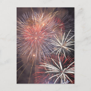 Feuerwerk Feuer Party Himmel Nacht Bunte Lichter K Einladungspostkarte