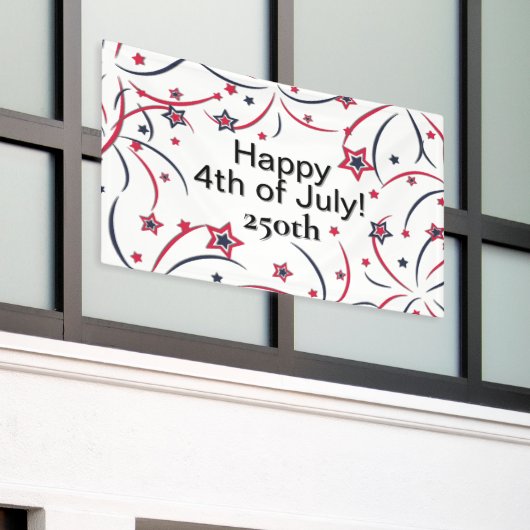 Feuerwerk Frohes 4. Juli 250. Banner (Äußeres Gebäude)