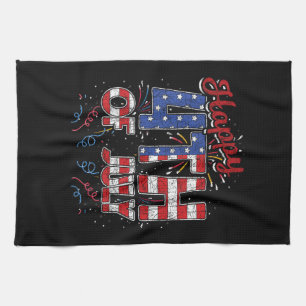 Feuerwerk Frohes 4. Juli US-Flagge Amerikanisch 4. Geschirrtuch