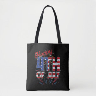 Feuerwerk Frohes 4. Juli US-Flagge Amerikanisch 4. Tasche