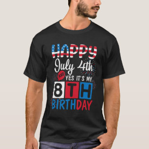 Feuerwerk glücklich 4. Juli Ja Es ist mein 8. Gebu T-Shirt