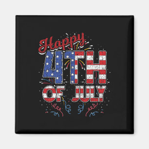 Feuerwerk glücklich 4. Juli US Flag American 4. O Magnet