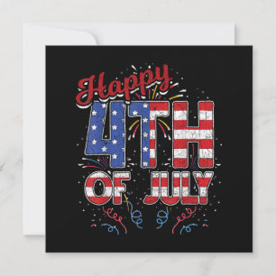 Feuerwerk glücklich 4. Juli US-Flag American 4th O Einladung