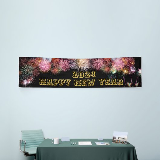 Feuerwerk glücklich Neues Jahr lang Banner (Messeveranstaltung)