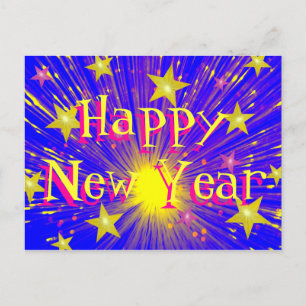 Feuerwerk "Happy New Year"-Postkarte Feiertagspostkarte