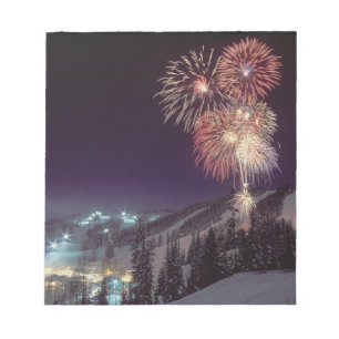 Feuerwerk im Big Mountain Resort in Whitefish, Notizblock