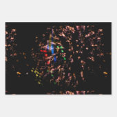 Feuerwerk im Himmel mit Lichtwegen Geschenkpapier Set (Vorderseite)